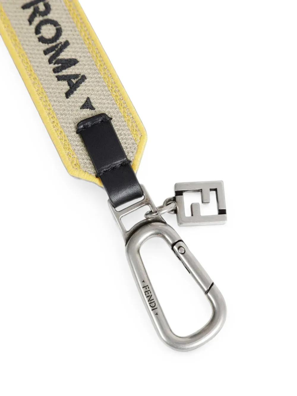 FENDI 1925 sleutelhanger met geborduurd logo Wit