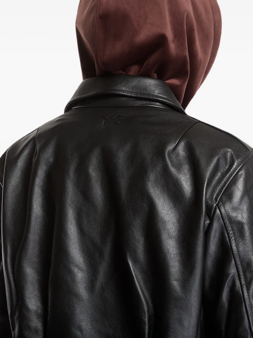 Y-3 Leren jack Zwart