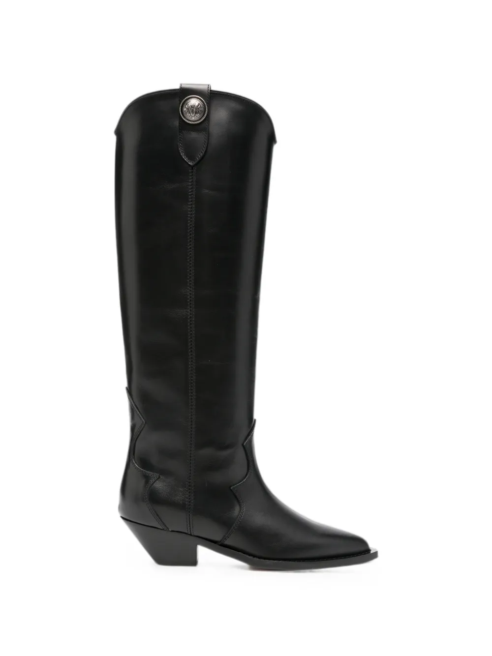 Via Roma 15 logo-plaque knee-high boots Zwart