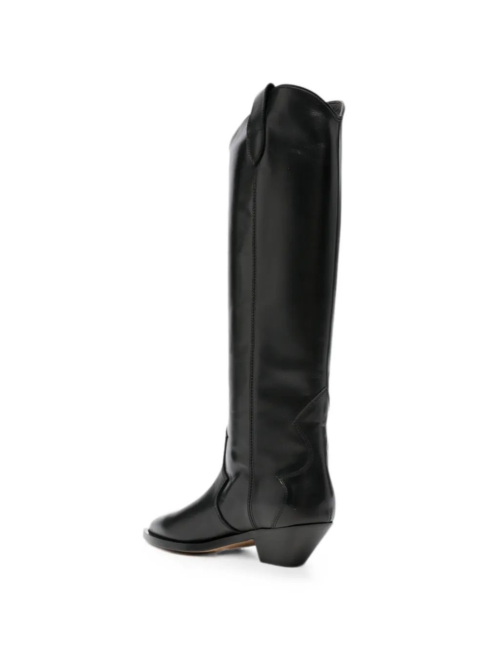 Via Roma 15 logo-plaque knee-high boots Zwart
