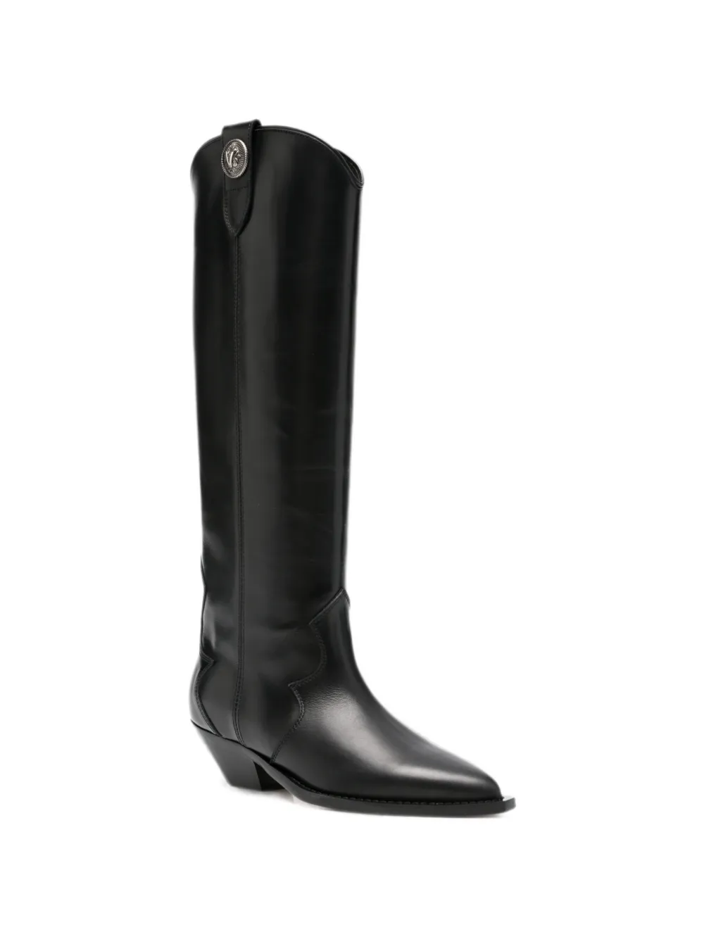 Via Roma 15 logo-plaque knee-high boots Zwart