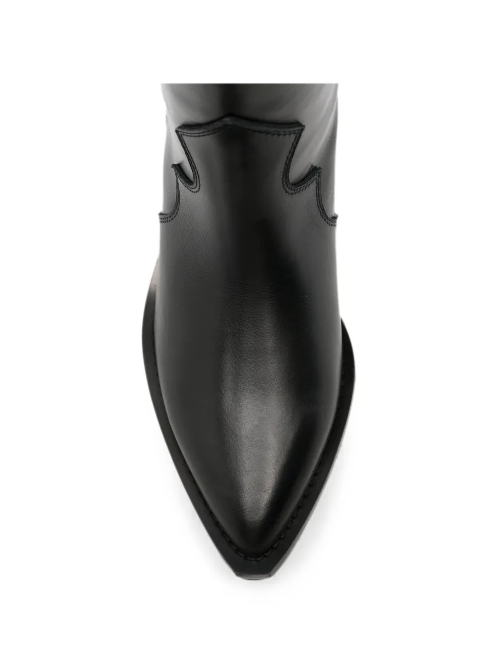 Via Roma 15 logo-plaque knee-high boots Zwart