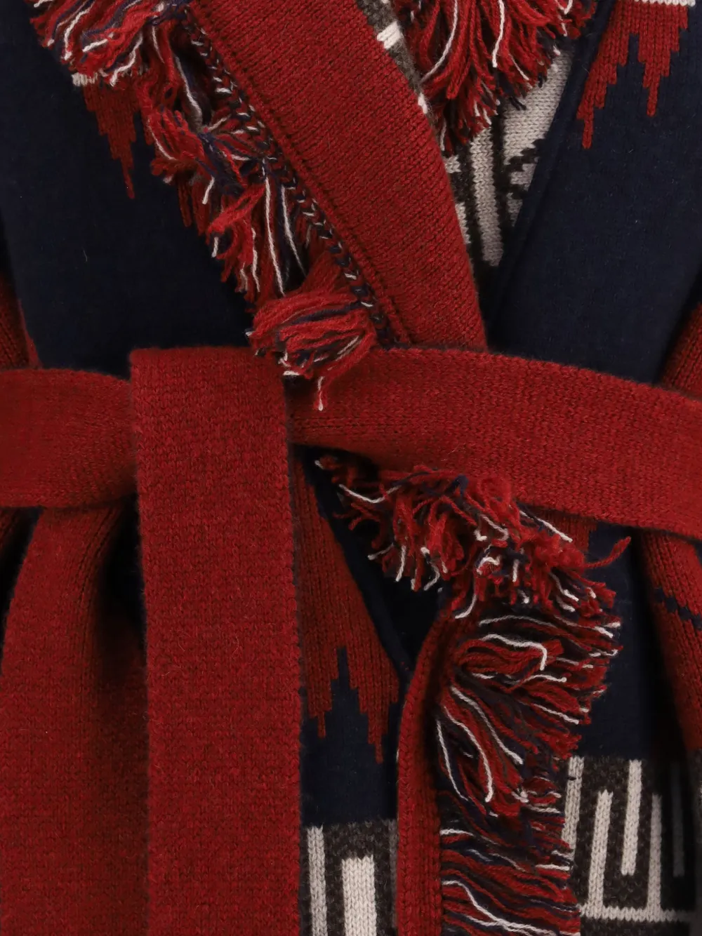 Alanui Vest met franje afwerking en jacquard Rood