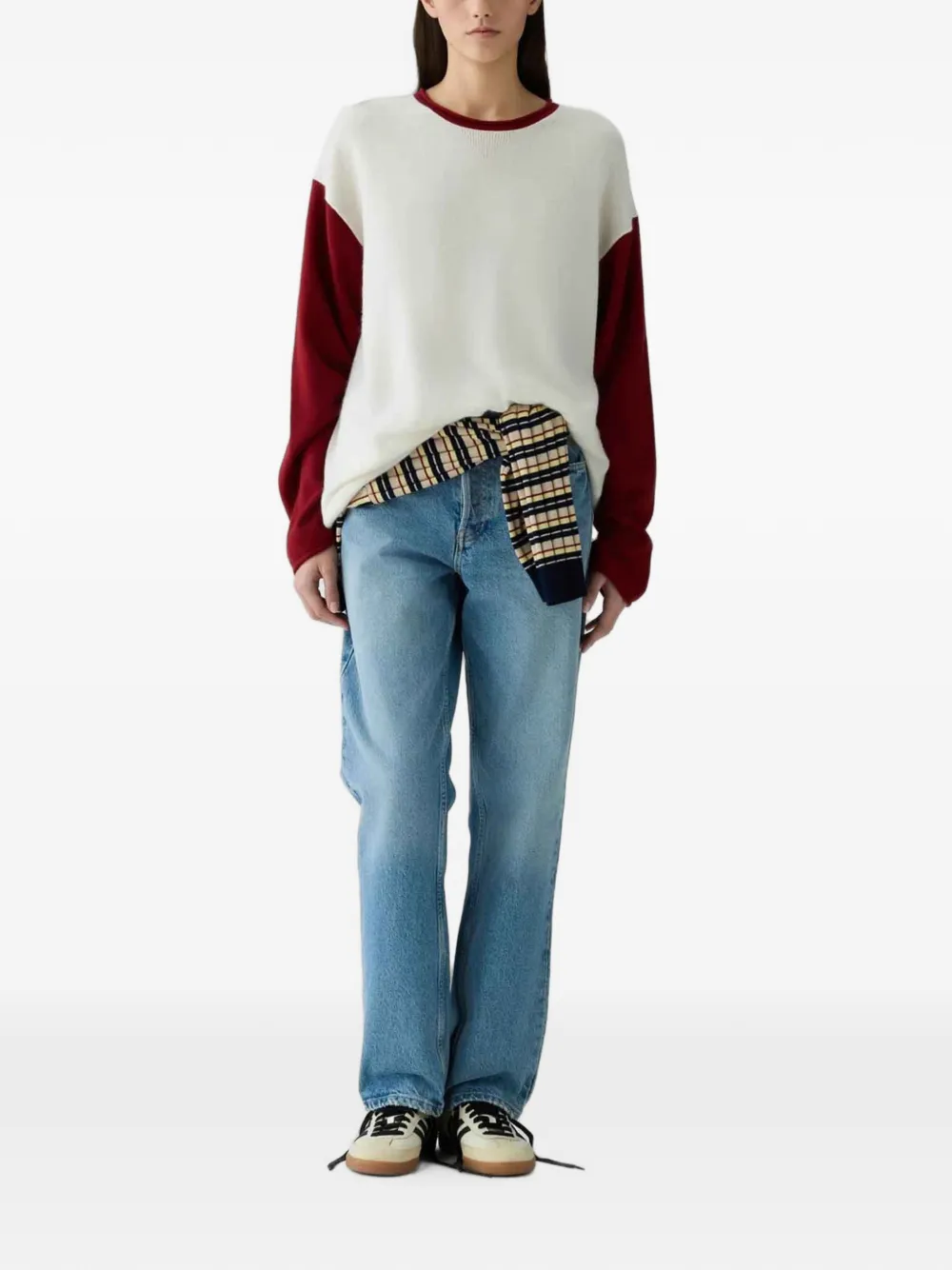 Guest In Residence Baseball oversized kasjmier trui Wit