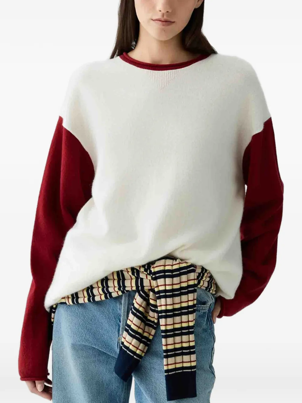 Guest In Residence Baseball oversized kasjmier trui Wit