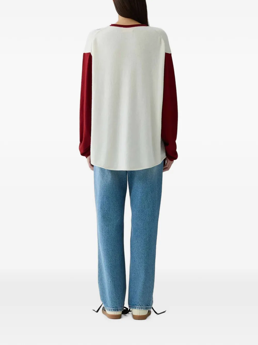Guest In Residence Baseball oversized kasjmier trui Wit