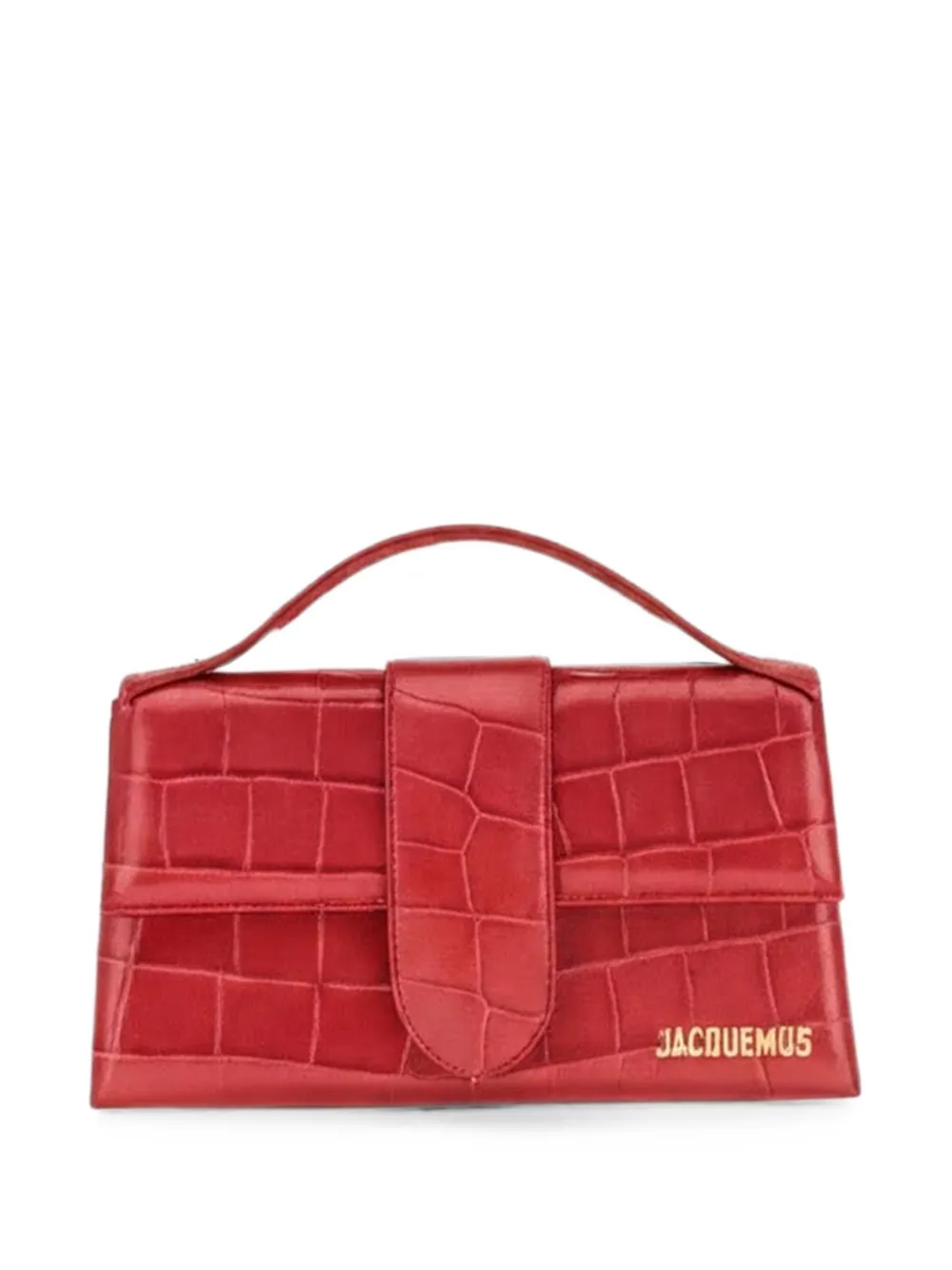 Jacquemus Le grand Bambino croc-effect tote bag - Rosso