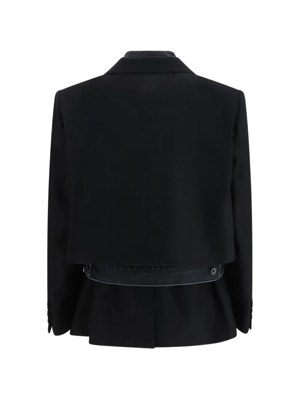 sacai Blazer met denim vlakken Zwart