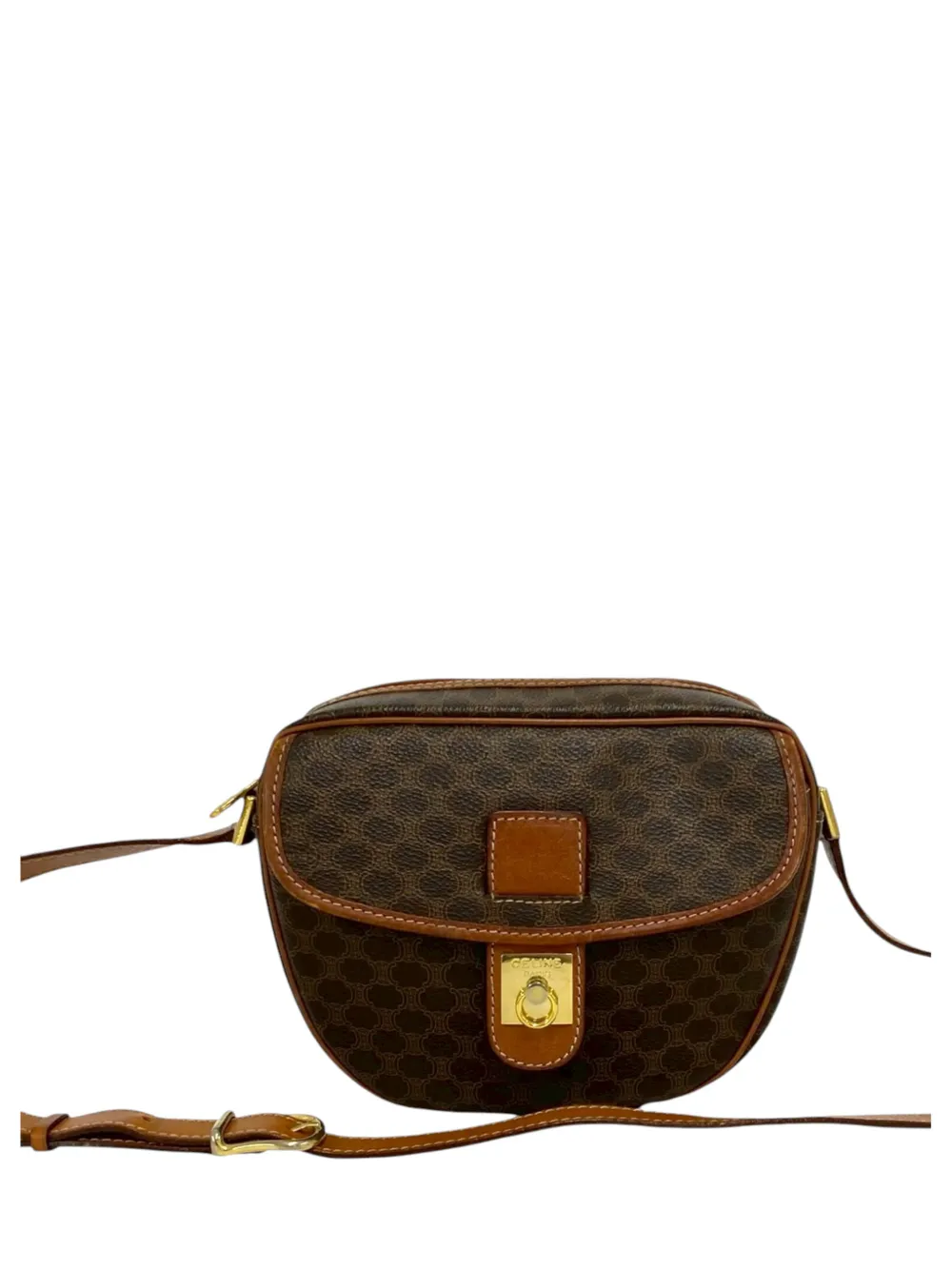 Celine Pre-Owned 2013 Macadam Coated Canvas crossbody bag - Braun