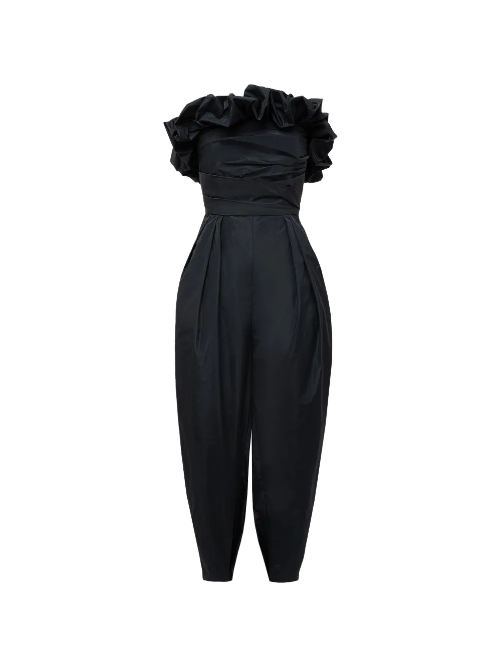 Del Core ruffled strapless jumpsuit - Nero