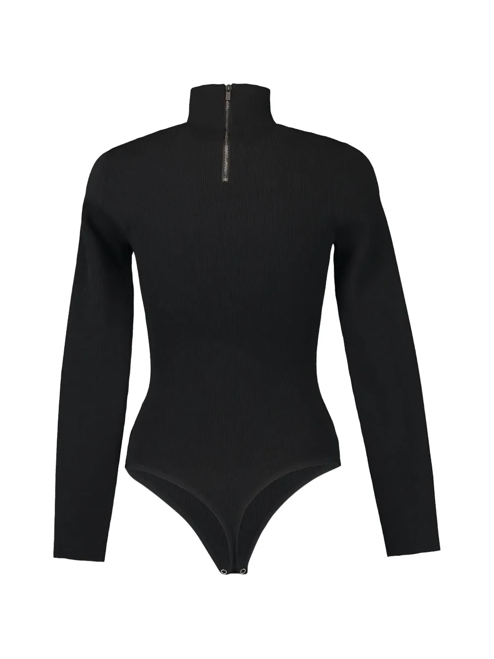 Michael Kors Collection Ribgebreide body met col Zwart