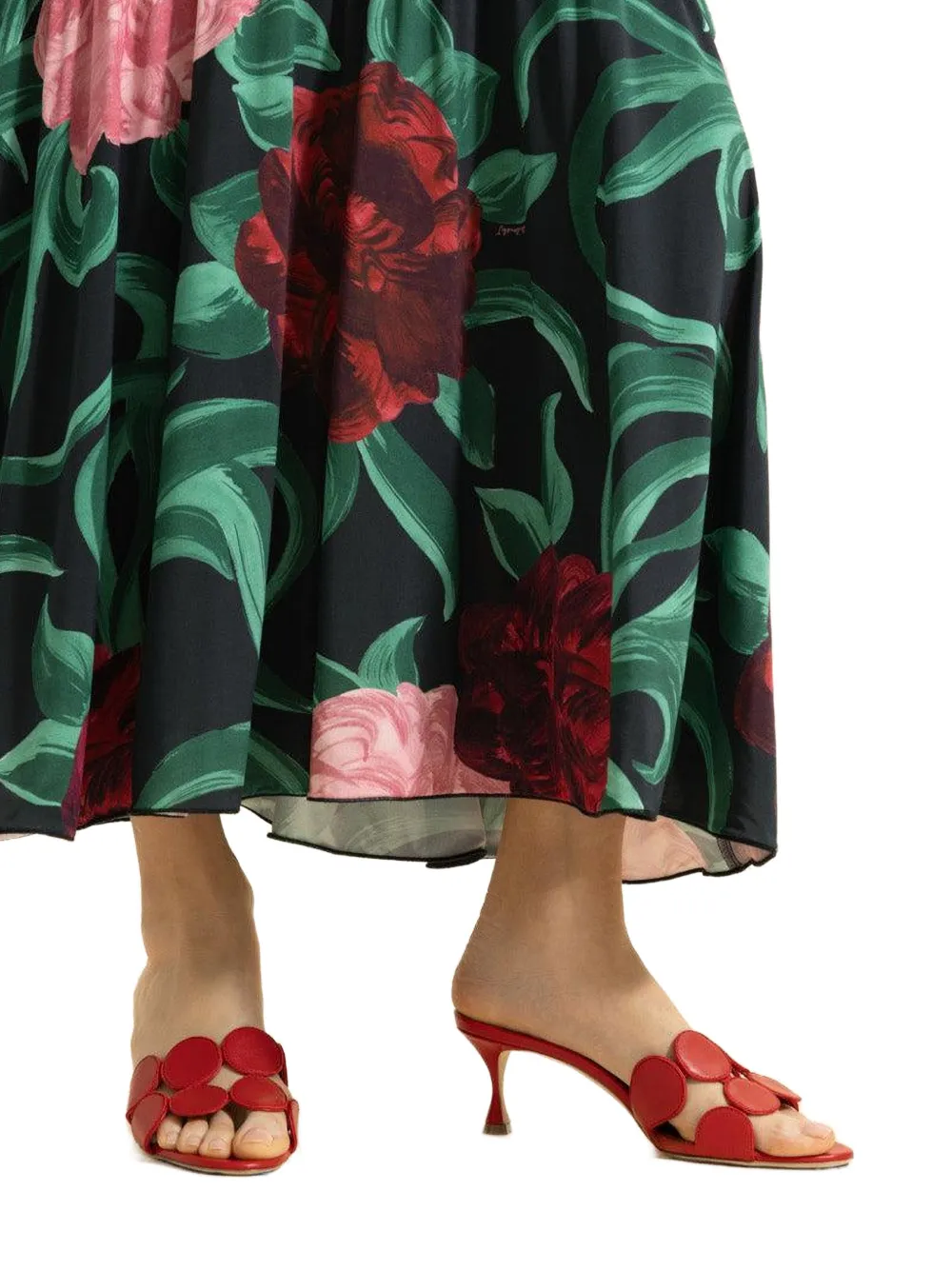 Manolo Blahnik Haribal appliqué leather sandals Rood