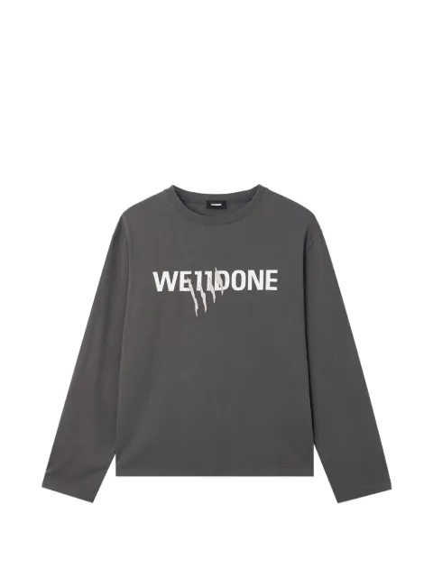 We11done logo-print distressed T-shirt