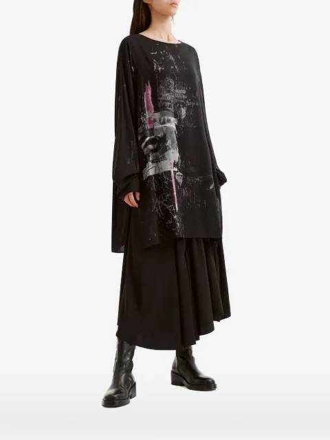 Y's graphic-print long-sleeve top
