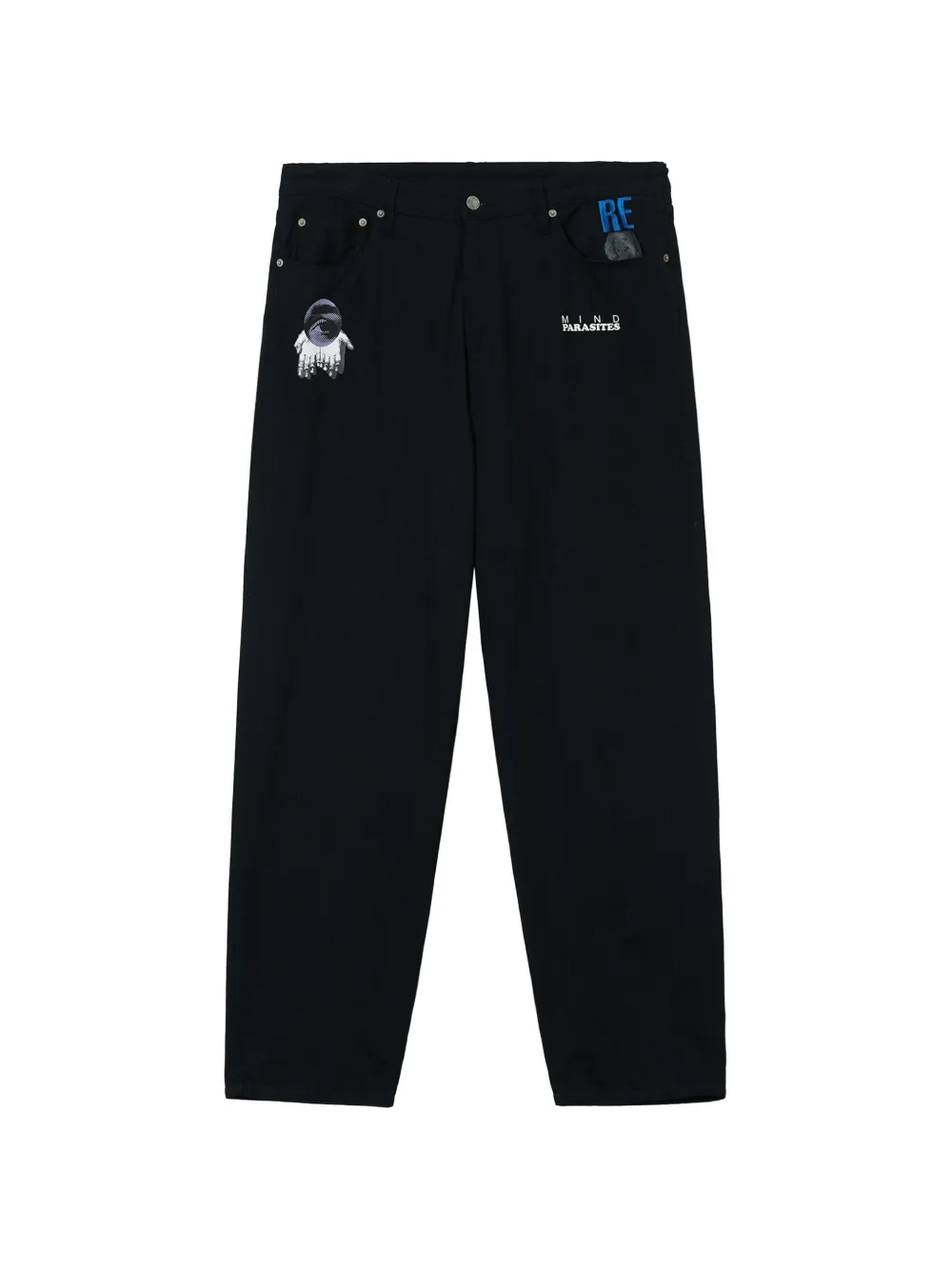 Undercover graphic-print jeans - Schwarz