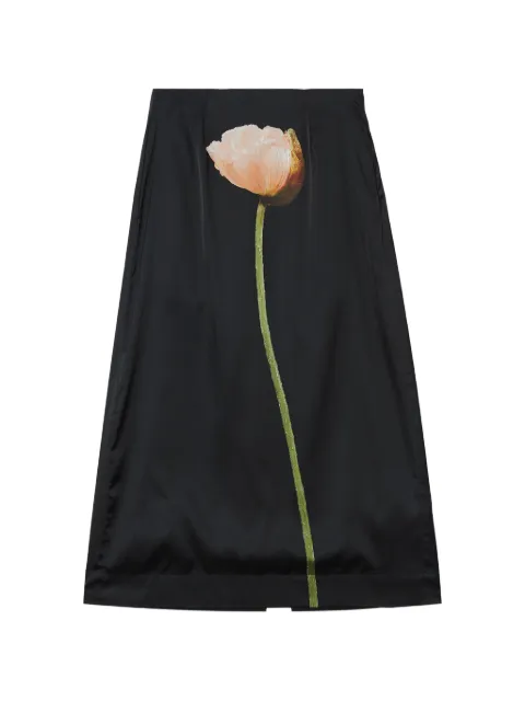 Simone Rocha flower-print rear-slit skirt