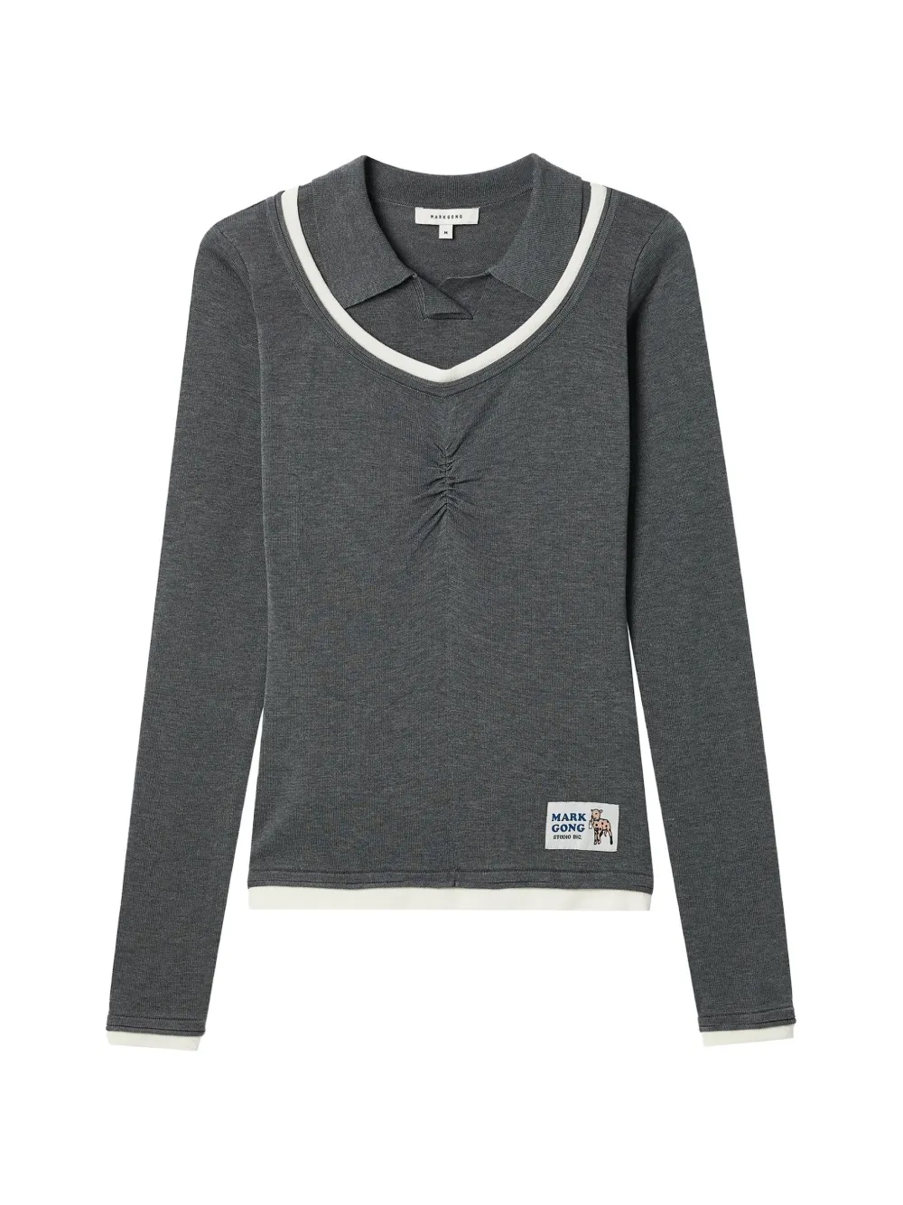 MARKGONG long-sleeved T-shirt and polo-collar tank top set