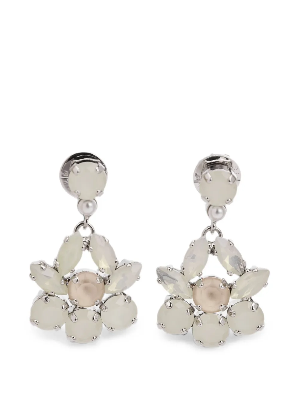 Simone Rocha Orecchini Heartbloom con cristalli - Argento