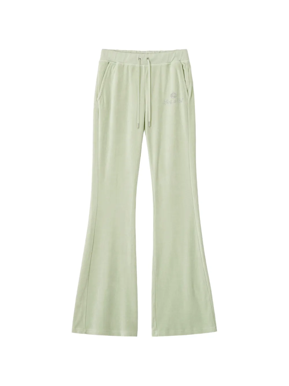Sporty & Rich Pantaloni svasati con decorazione logo - Verde