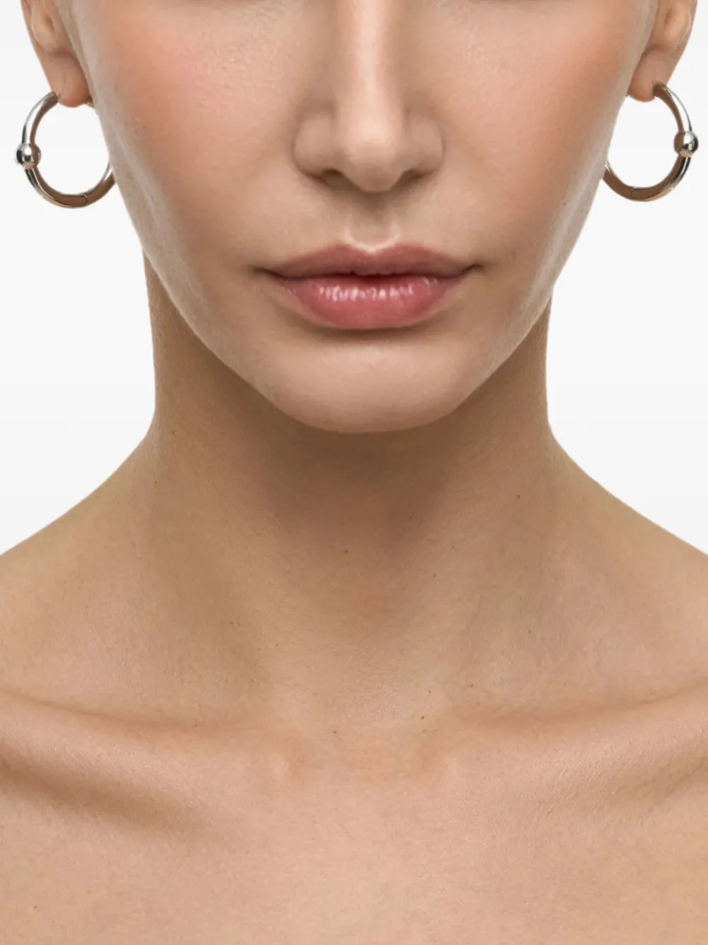 Poche Paris Harmony bead-embellished hoop earrings - Silber