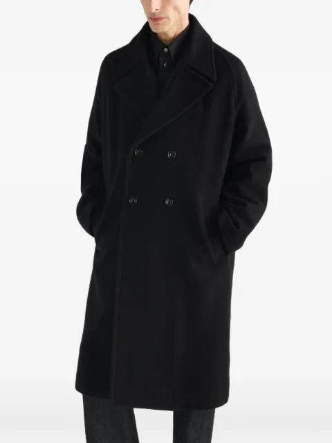 LEMAIRE double-breasted coat in felted wool and alpaca blend