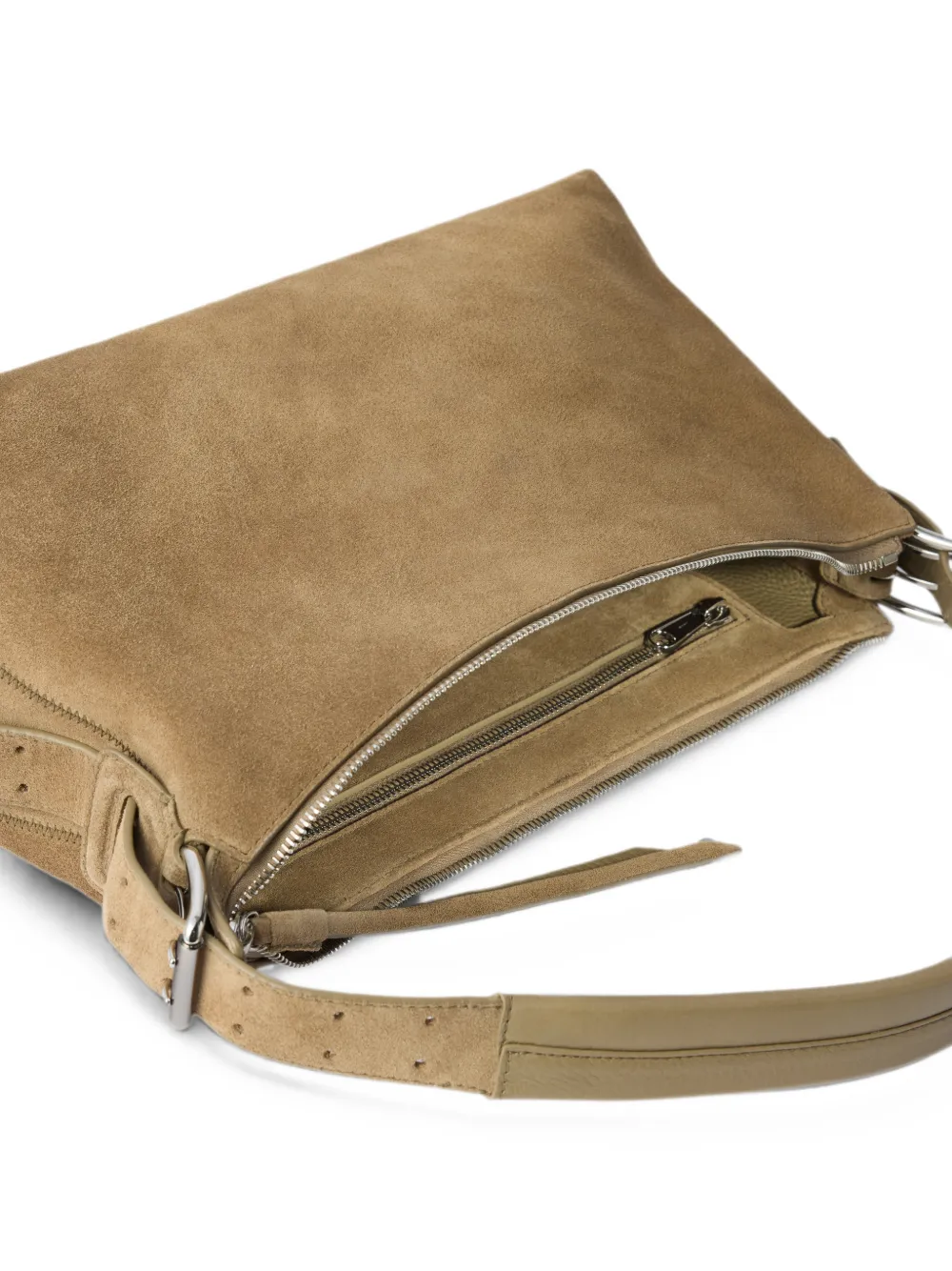 LEMAIRE Belted Bag in Suede Leather in Neutrals, view 5