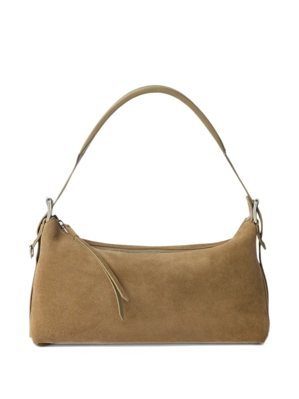 LEMAIRE Belted baguette bag in suede leather - Toni neutri