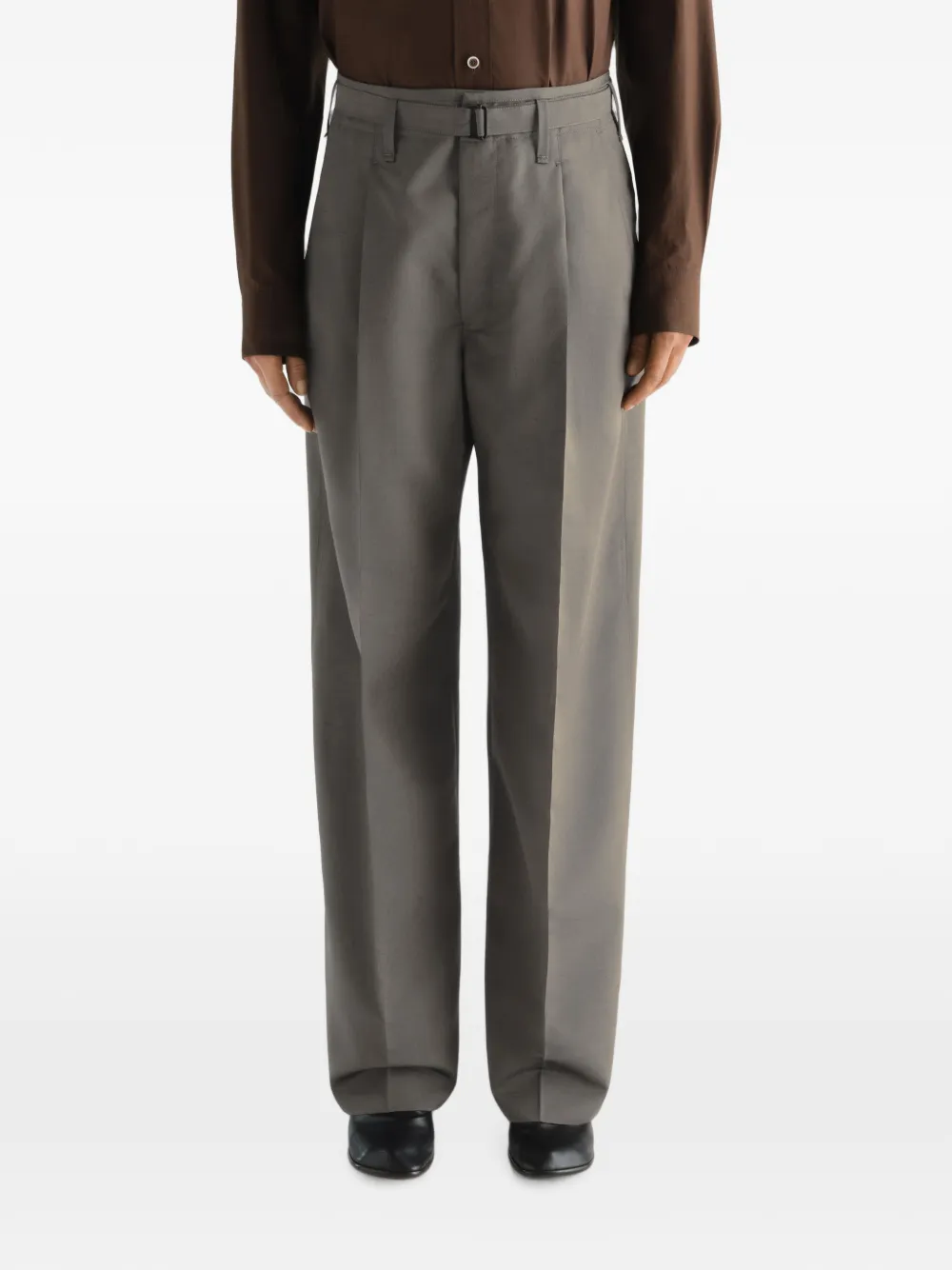 LEMAIRE pantalon ample plissé en laine et mohair - Gris LEMAIRE pantalon ample plissé en laine et mohair - Gris