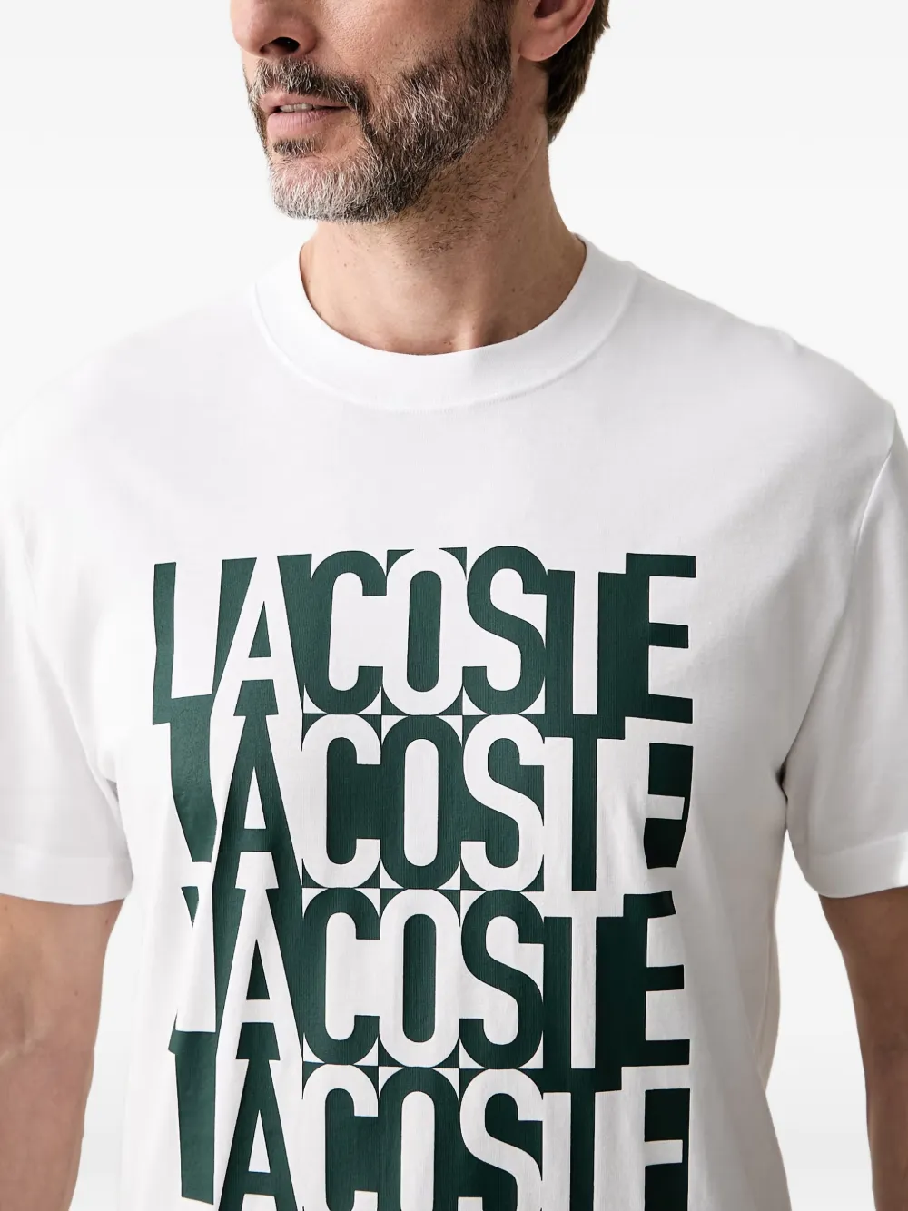 Lacoste T-shirt met logoprint Wit