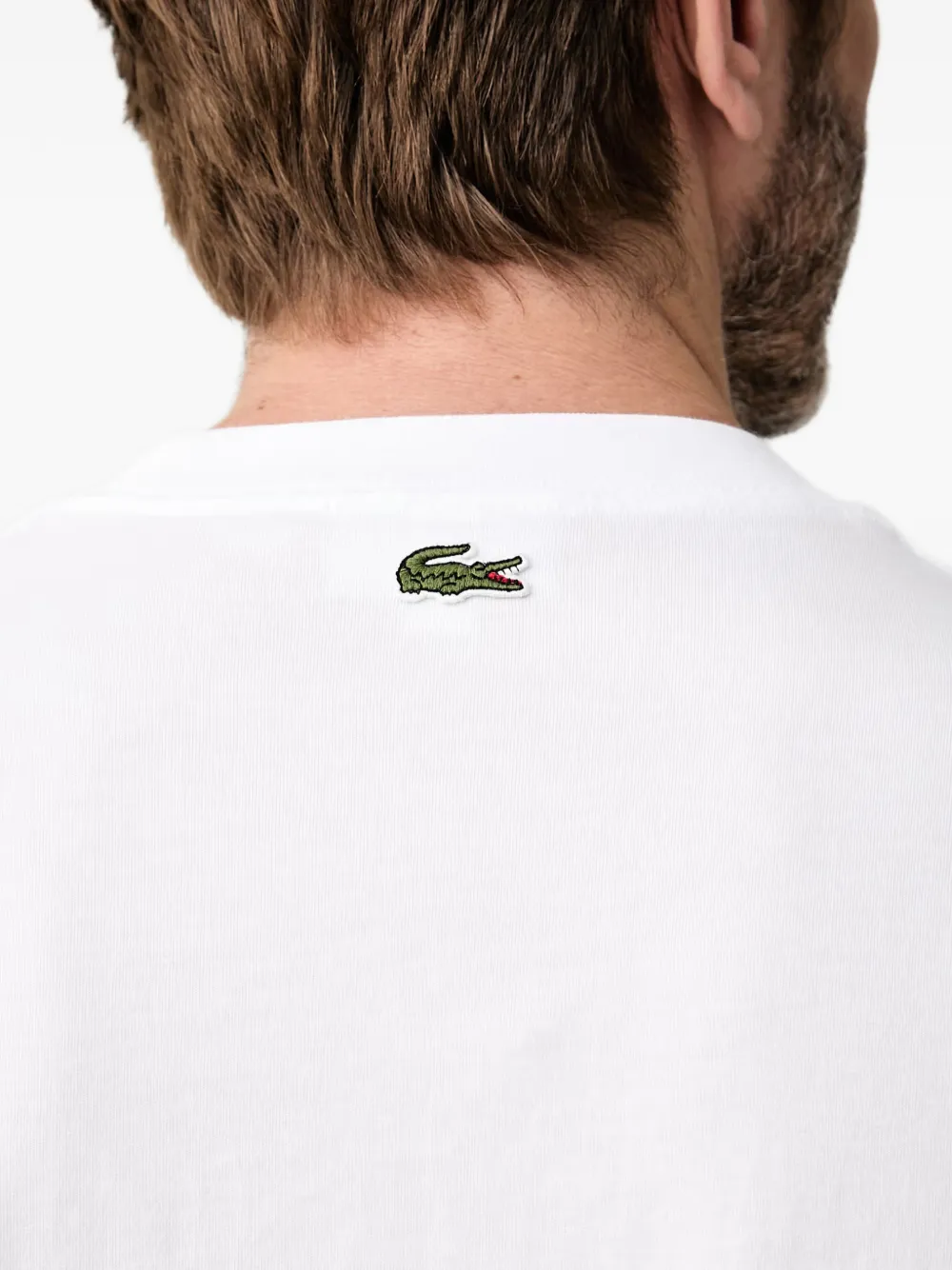 Lacoste T-shirt met logoprint Wit