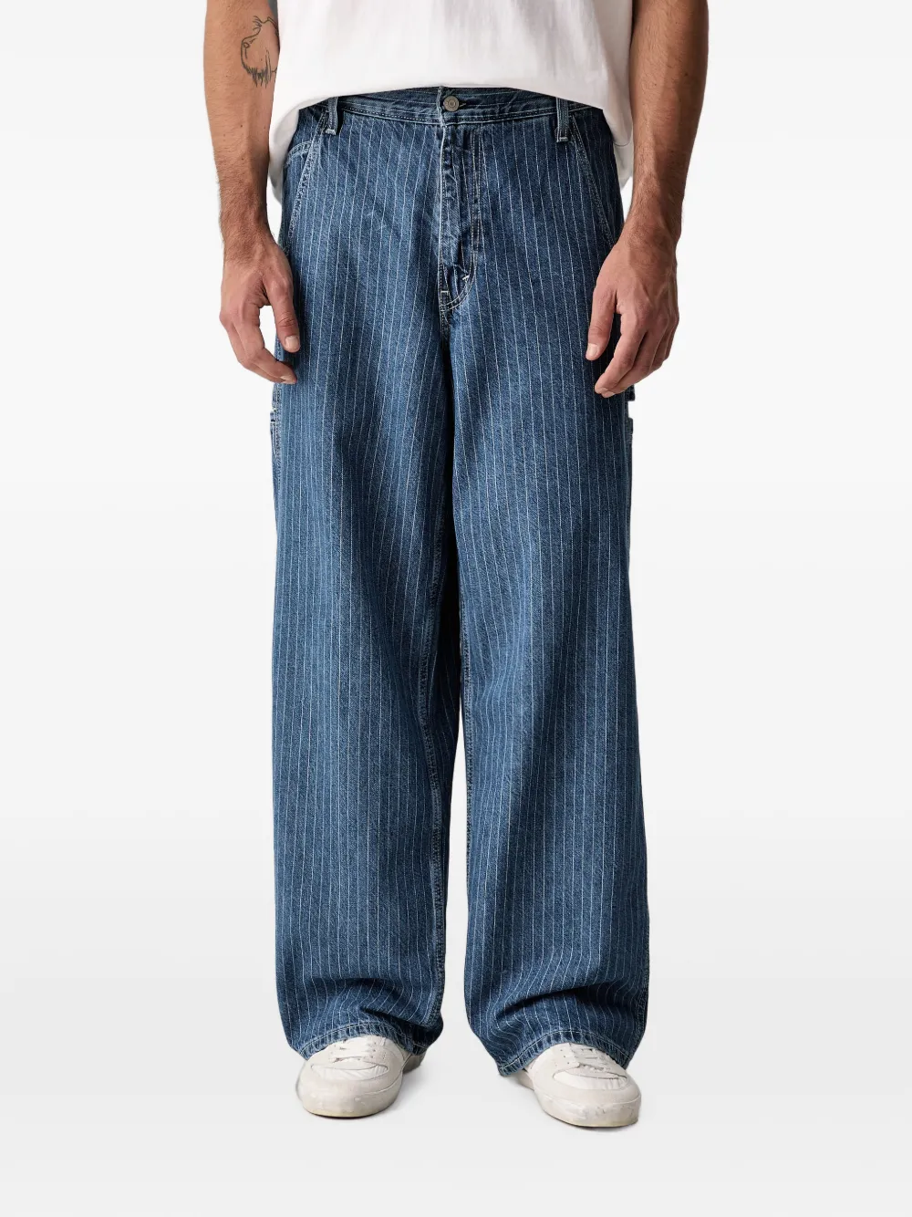 Levi's pinstripe-pattern wide-leg jeans - Blau