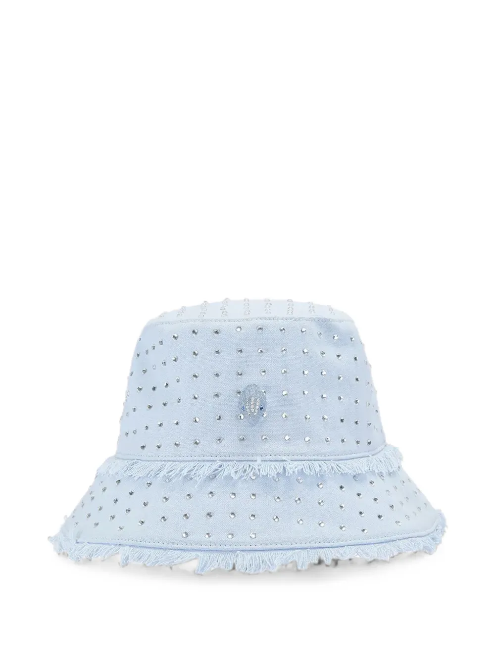 Kurt Geiger London crystal-embellished frayed bucket hat - Blu