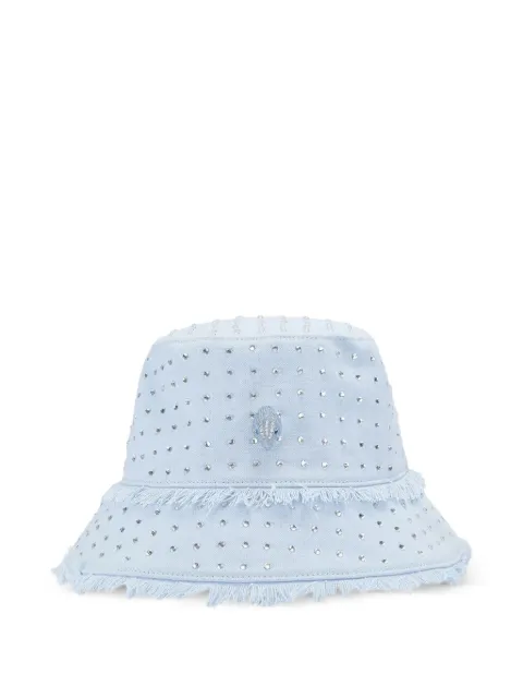 Kurt Geiger London crystal-embellished frayed bucket hat