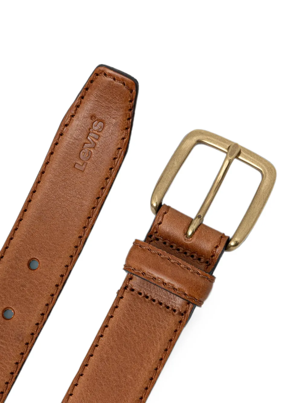 Levi's logo-debossed leather belt Bruin