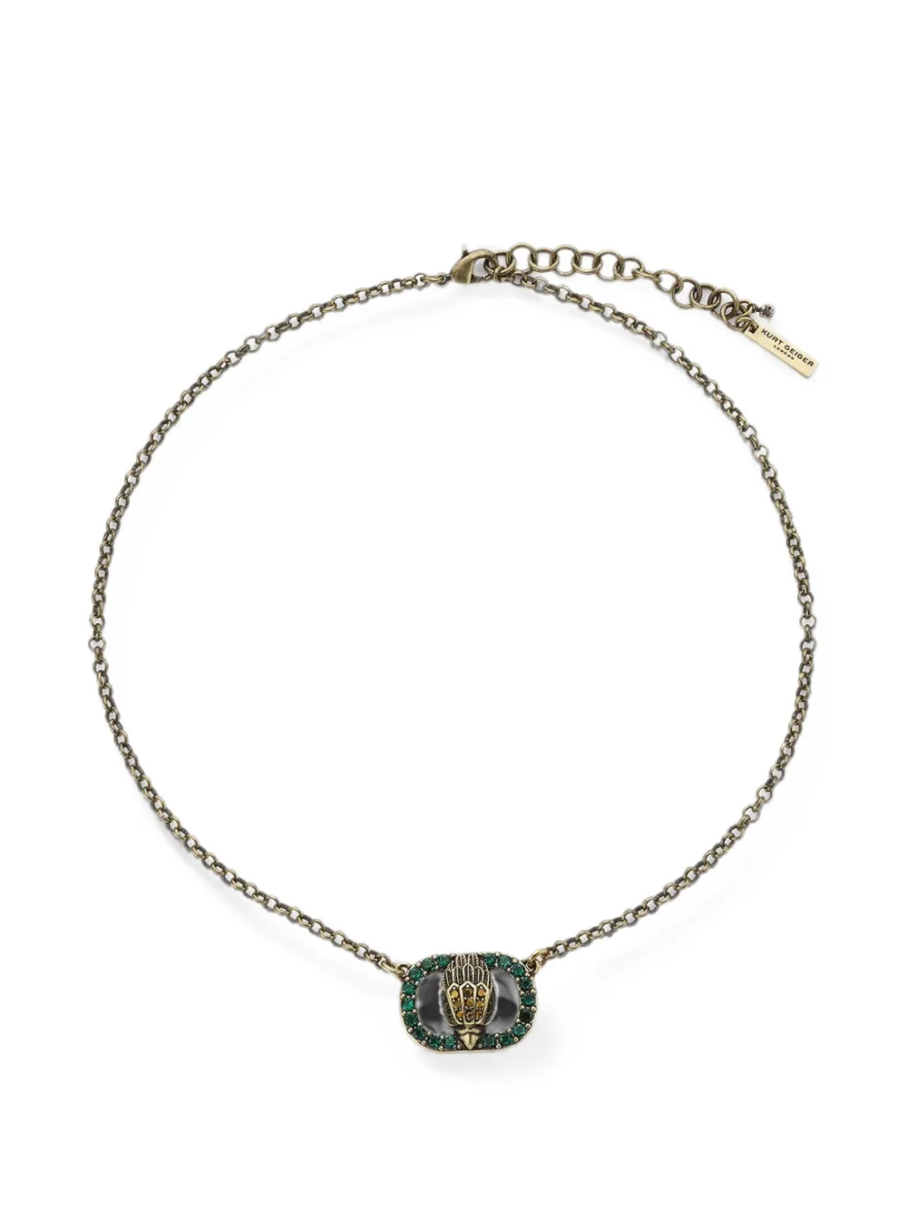 Kurt Geiger London Eagle Head crystal-embellished necklace - Oro