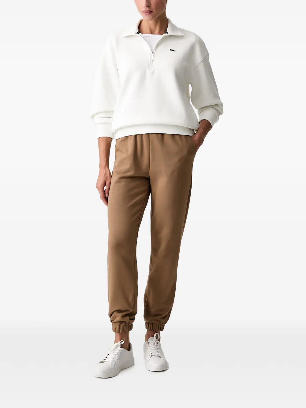 Lacoste Trainingsbroek met logopatch Beige