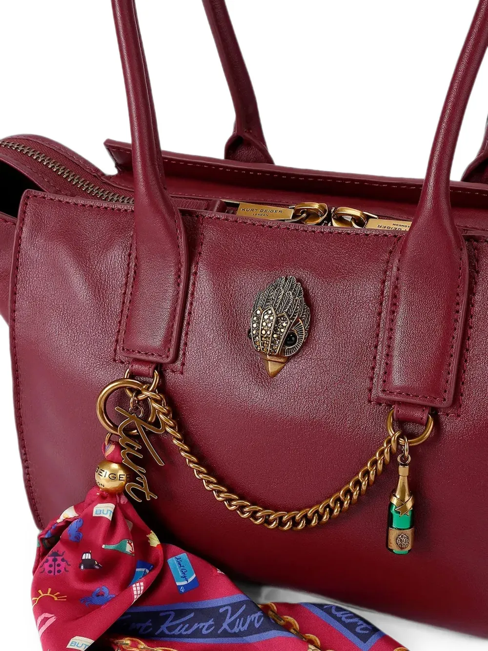 Kurt Geiger London Schoudertas verfraaid adelaar-verfraaiing Rood