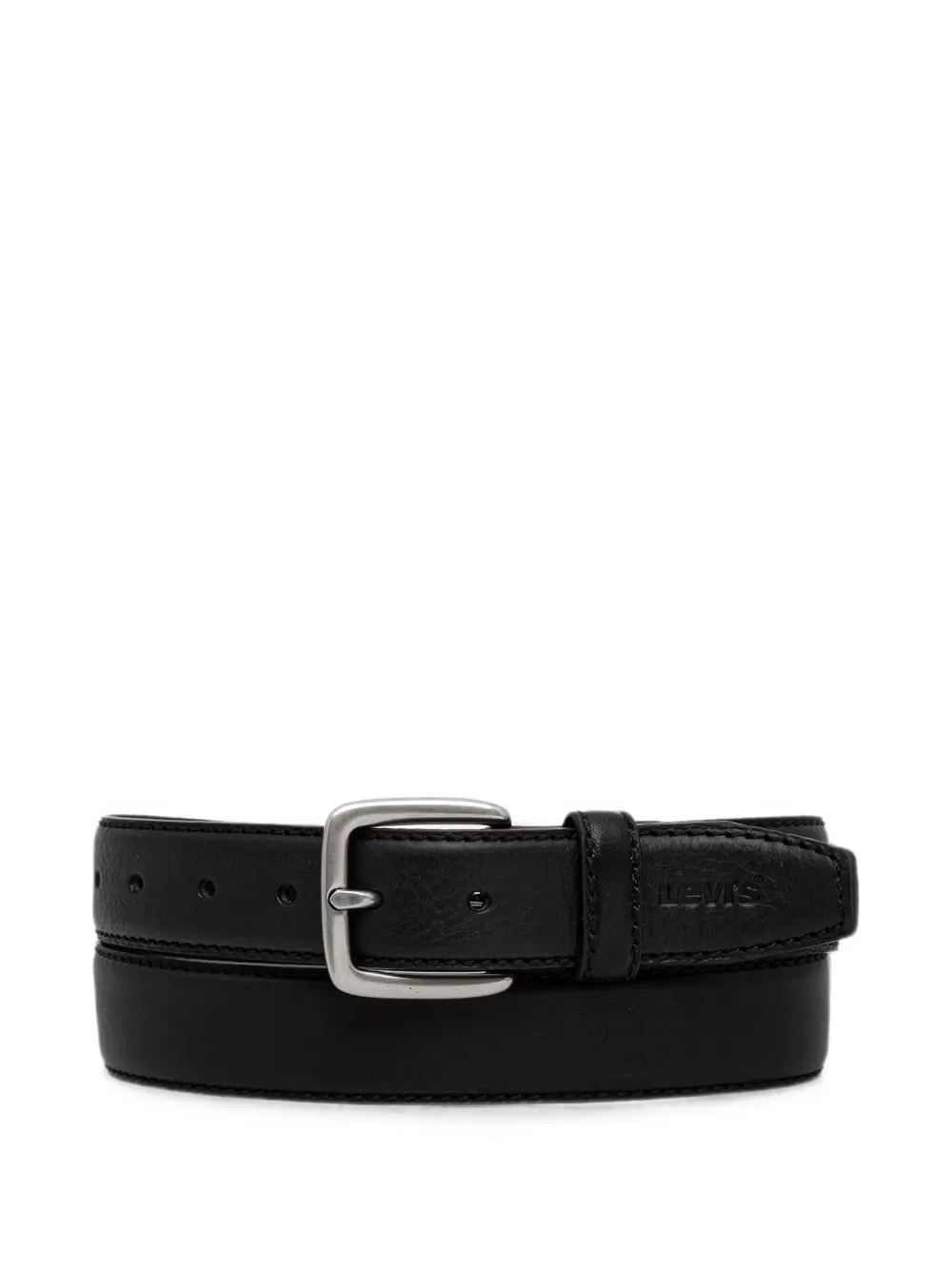 Levi's Finn Feather Edge logo-embossed leather belt - Nero
