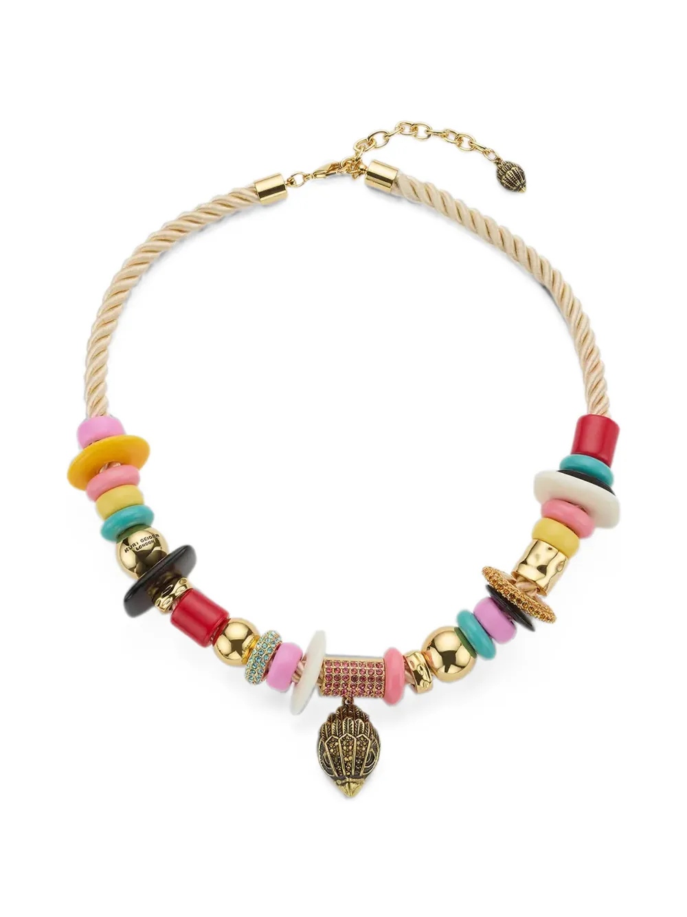 Kurt Geiger London multi bead Eagle necklace - Gold