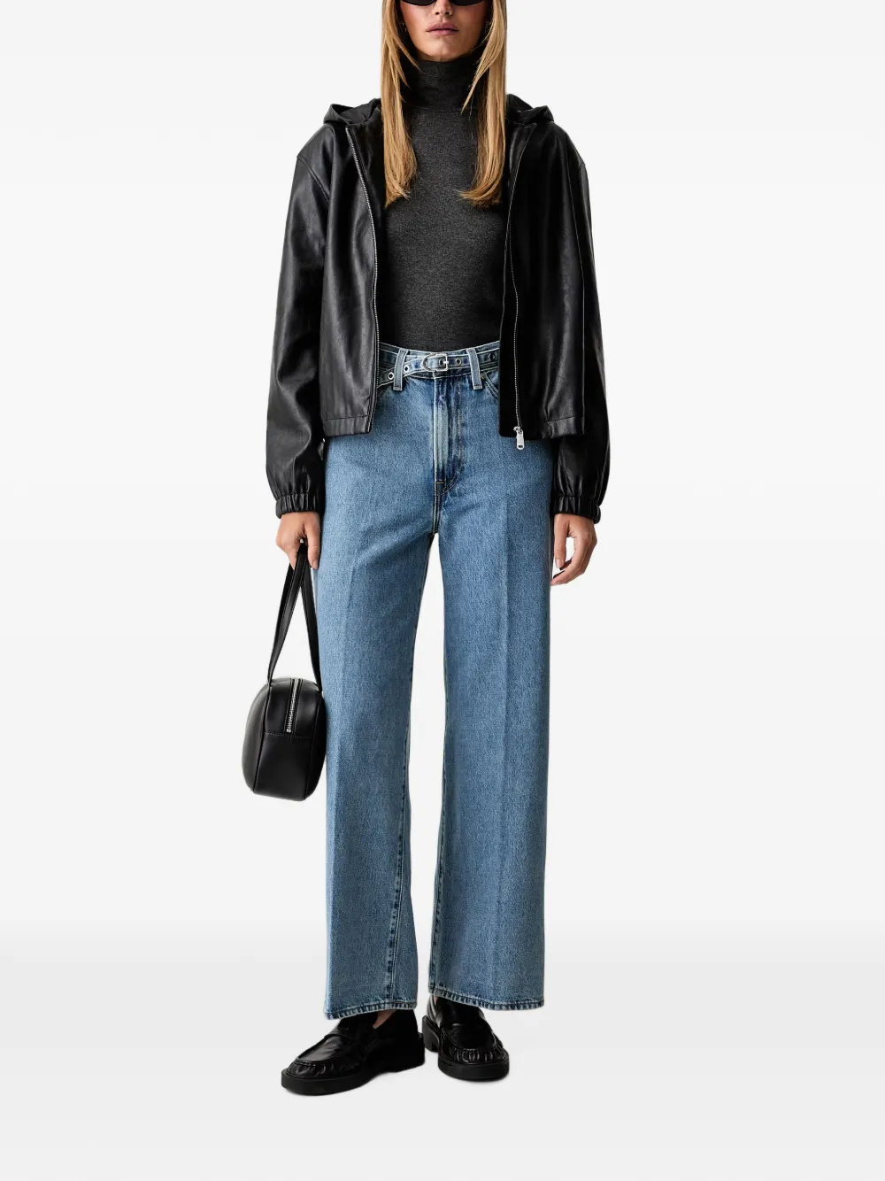 Levi's Ribcage belted wide-leg jeans Blauw