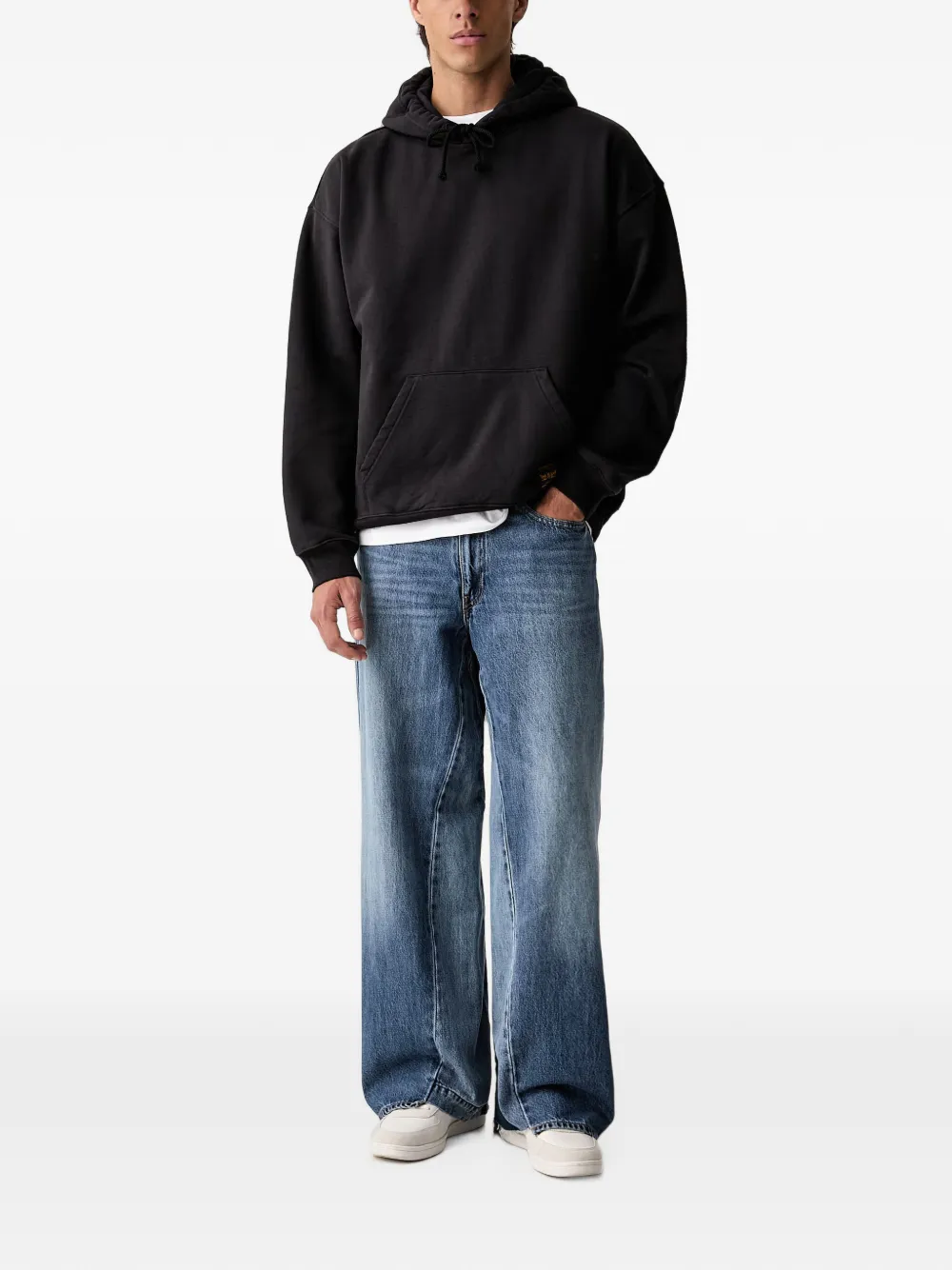 Levi's Workwear logo-patch drawstring hoodie Zwart