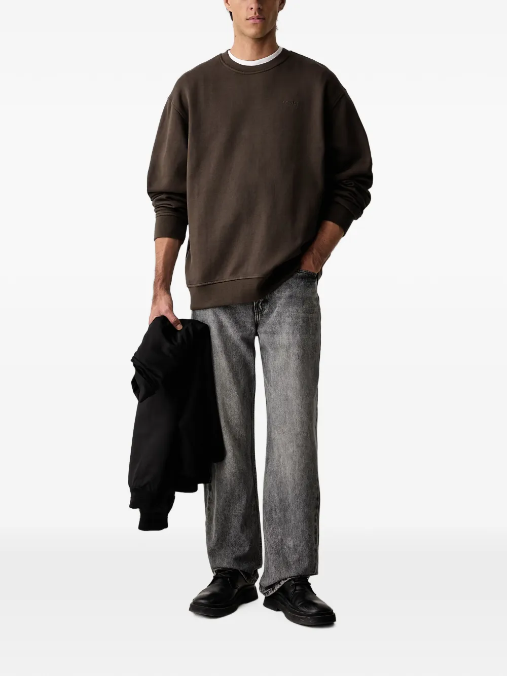 Levi's logo-embroidered crew-neck sweater Bruin