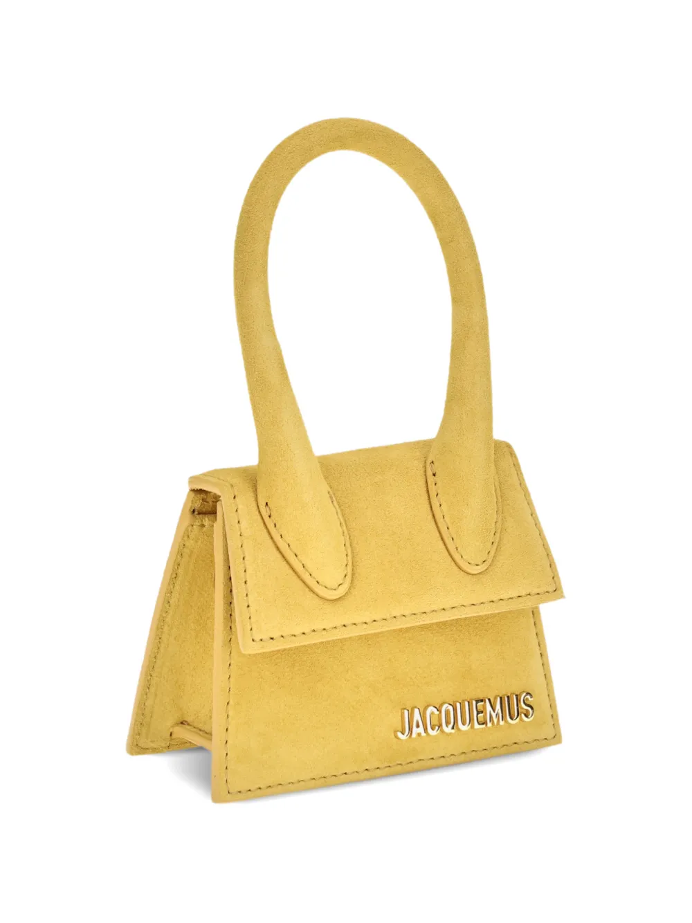 Jacquemus Le Chiquito Signature suède mini-handtas Geel