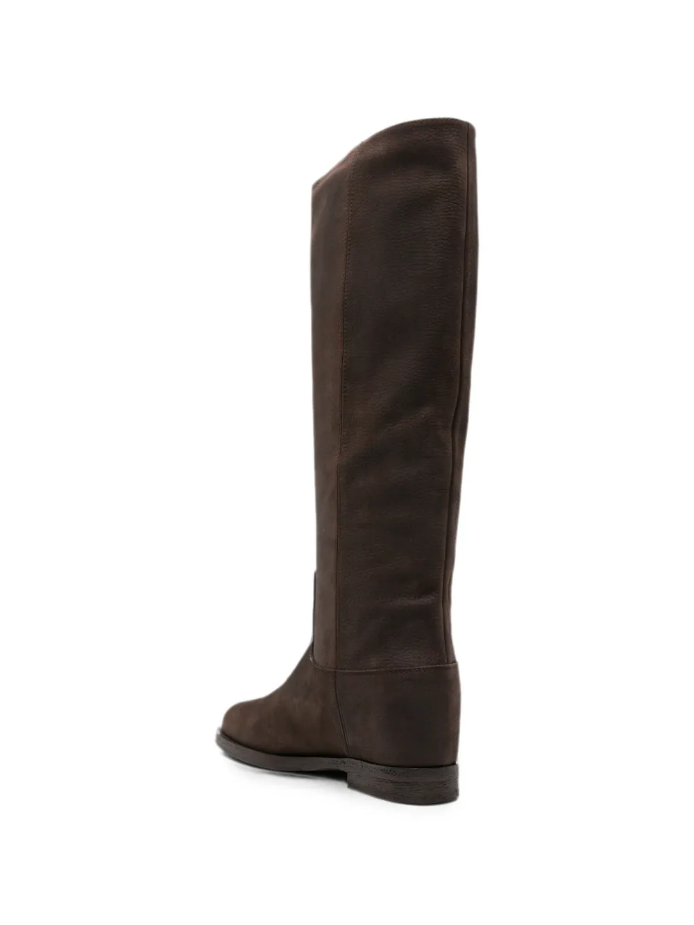 Via Roma 15 V-plaque leather knee-high boots Bruin