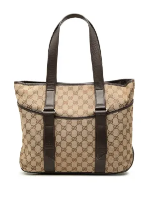 Gucci GGパターン スタッズ ハンドバッグ Gucci Pre-Owned GGパターン ハンドバッグ | ニュートラル | FARFETCH JP