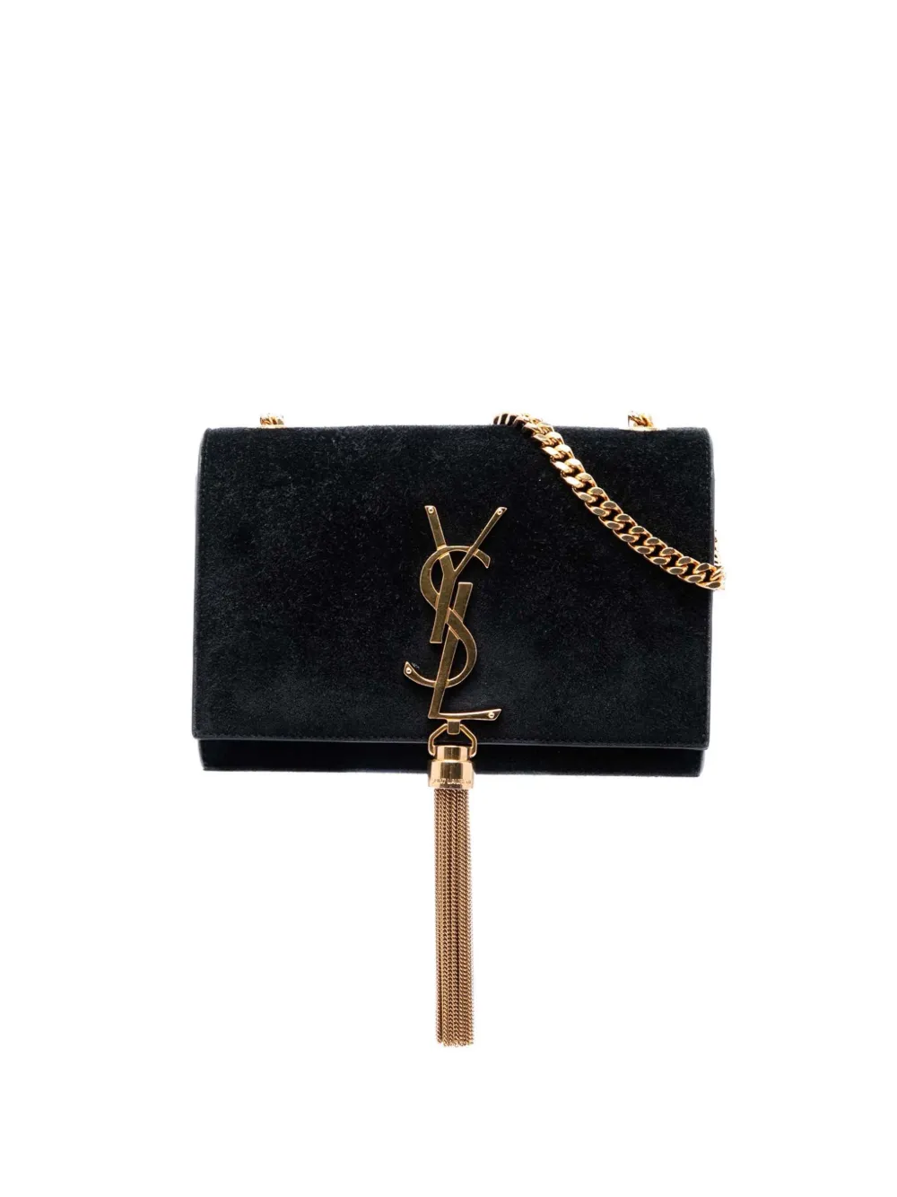 Saint Laurent Pre-Owned 2016 Small Suede Monogram Kate Tassel crossbody bag - Nero