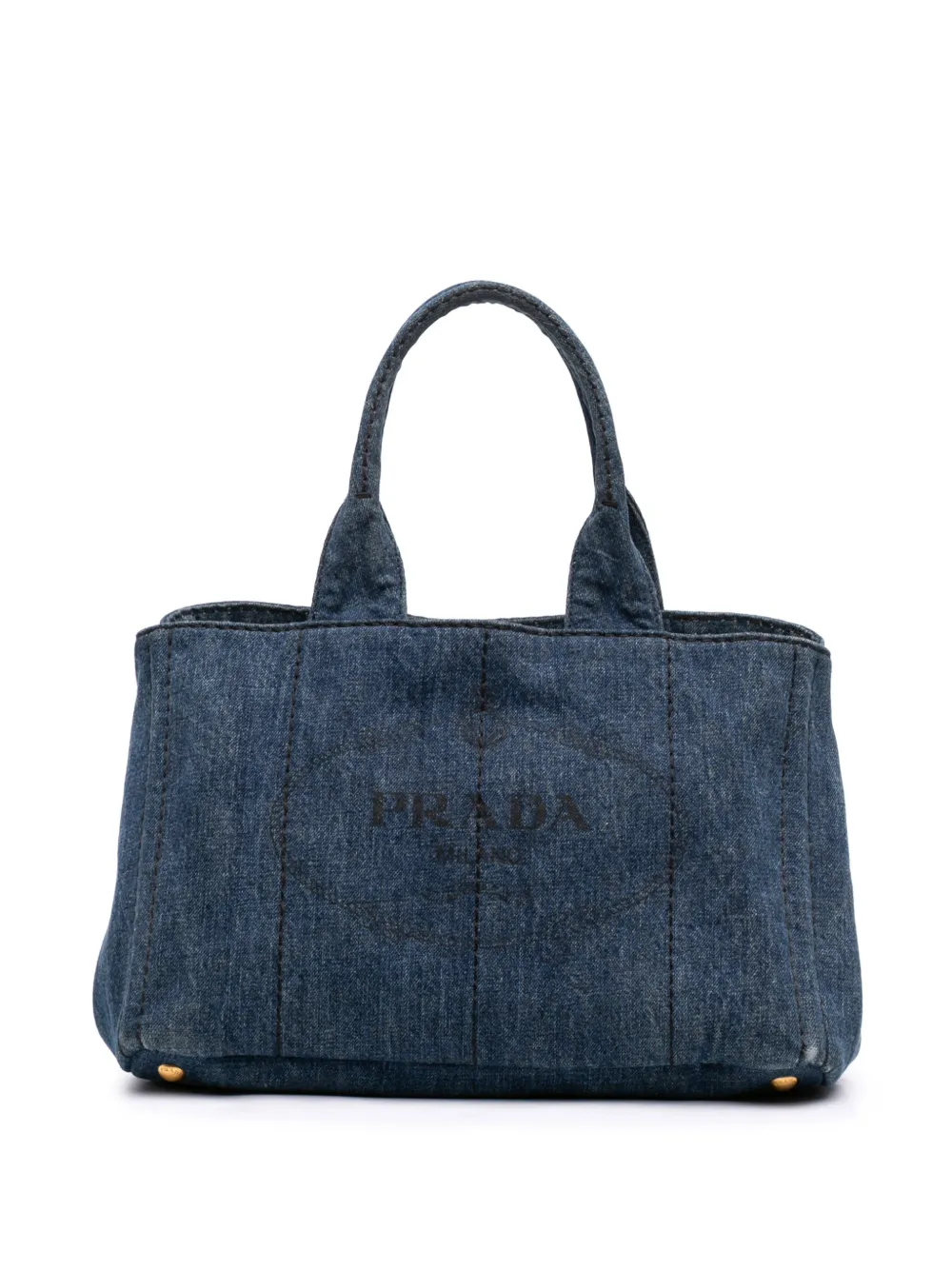 Prada Pre-Owned 2013-2026 Denim Canapa Logo Tote satchel - Blau