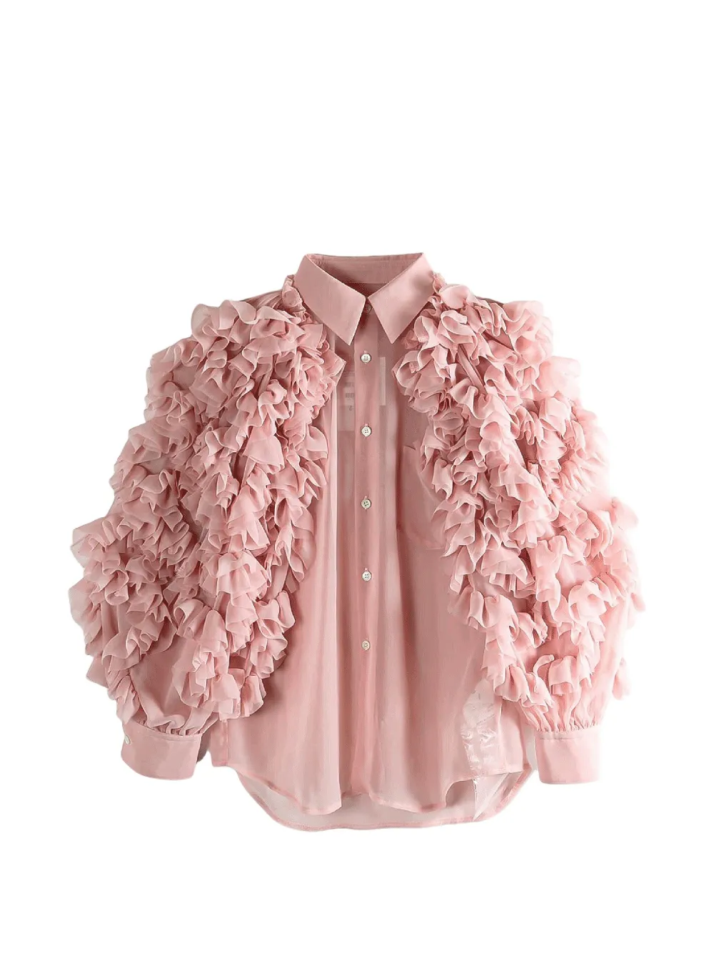 Comme Des Garçons Comme Des Garçons ruffled-sleeve blouse - Rosa