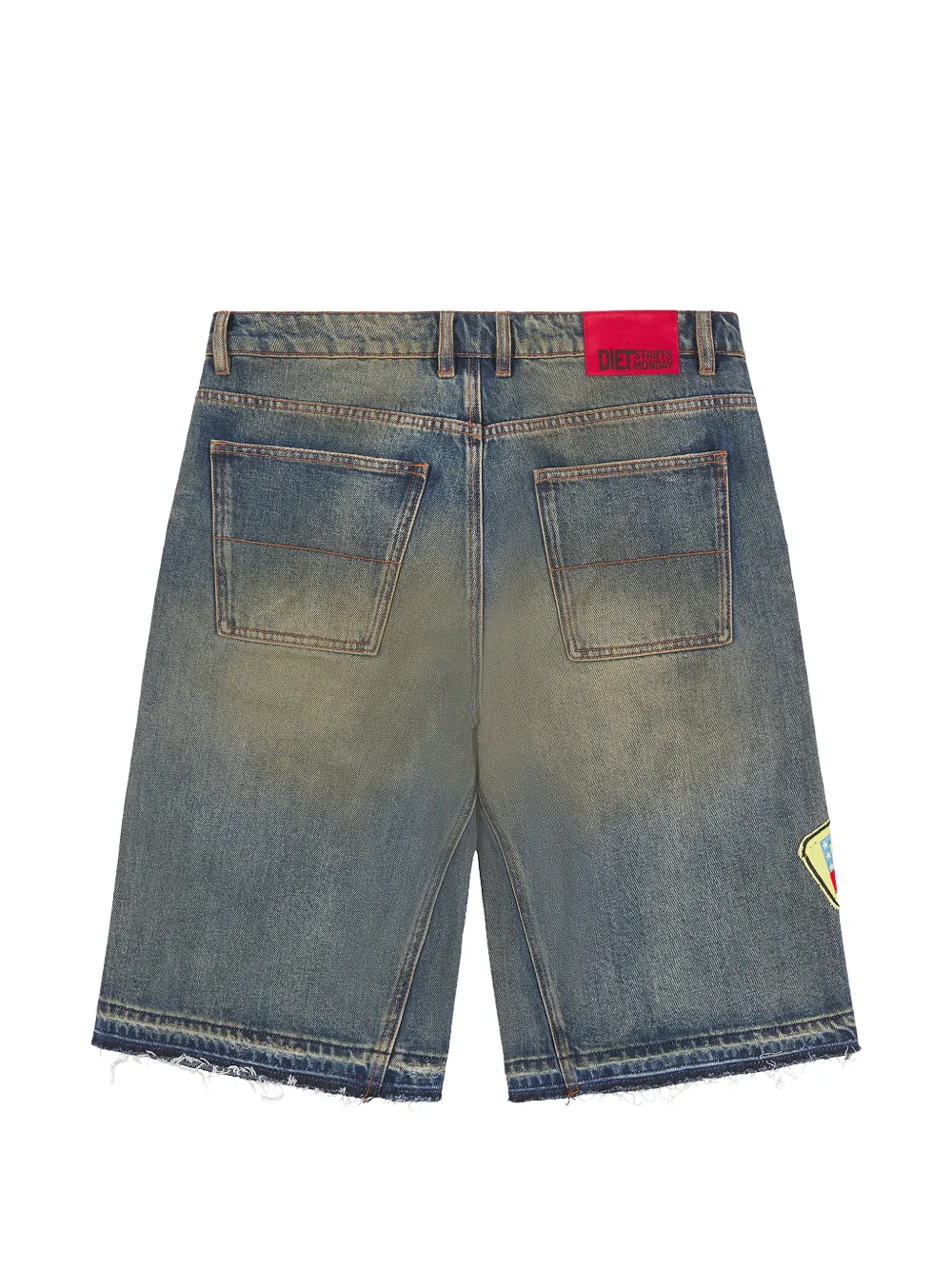 Diet Starts Monday Venice gerafelde denim shorts Blauw