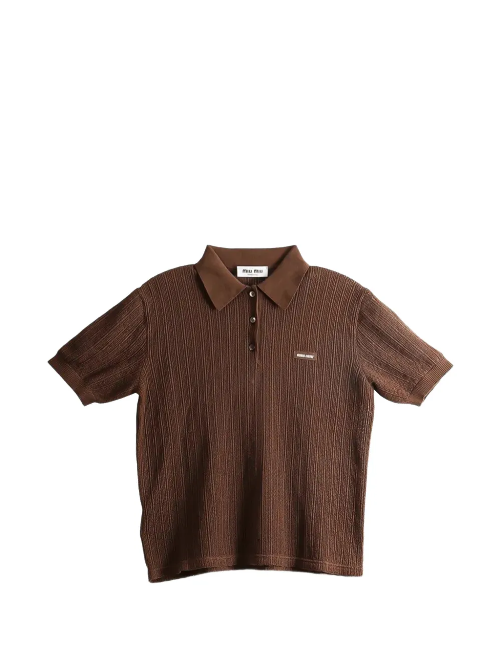Miu Miu cotton knit polo shirt · 40